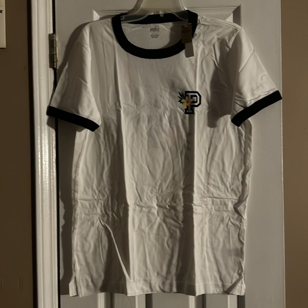 Pink / Victorias Secret brand new women’s white /navy tshirt size medium - Picture 4 of 5